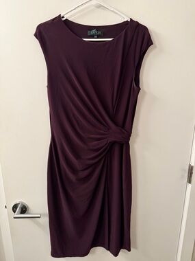 Ralph Lauren Plum Knot-Detail Sheath Dress